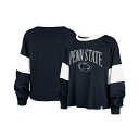 47ブランド レディース Tシャツ トップス Women 039 s Navy Distressed Penn State Nittany Lions Upside Rhea Raglan Long Sleeve T-shirt Navy