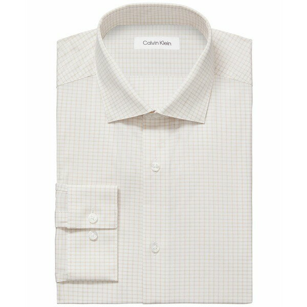 カルバンクライン メンズ シャツ トップス Men 039 s Steel Plus Slim Fit Stretch Wrinkle Free Dress Shirt Apricot