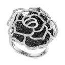 エフィー コレクション メンズ リング アクセサリー EFFY&reg; White Diamond (1/2 ct. t.w.) & Black Diamond (1-1/3 ct. t.w.) Rose Ring in 14k White Gold 14K White Gold