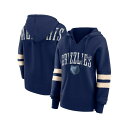 ファナティクス レディース パーカー・スウェットシャツ アウター Women's Branded Navy Distressed Memphis Grizzlies Bold Move Dolman V-Neck Pullover Hoodie Navy