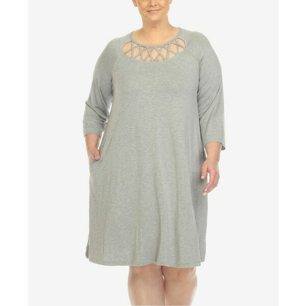 ۥ磻ȥޡ ǥ ԡ ȥåץ Plus Size Criss Cross Neckline 3/4 Sleeve Swi...