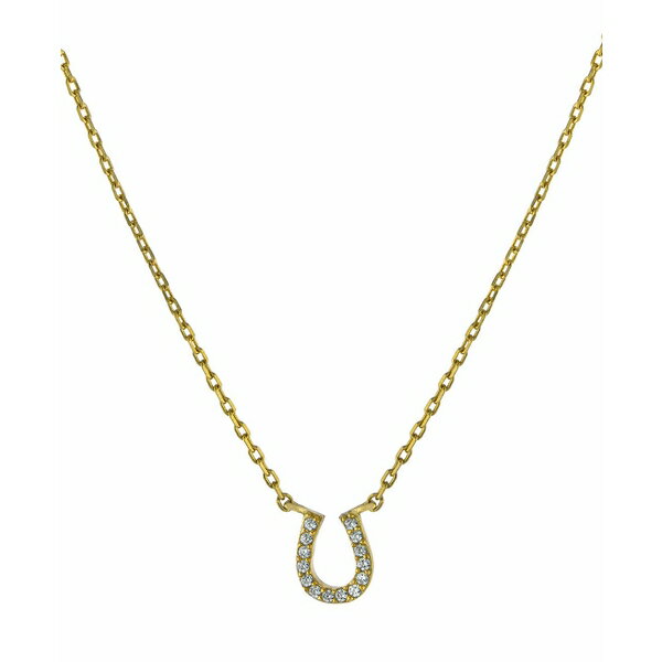 Wj xj[j fB[X lbNXE`[J[Ey_ggbv ANZT[ Cubic Zirconia Horseshoe Pendant Necklace in 18k Gold-Plated Sterling Silver, 16