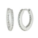 t[ fB[X sAXCO ANZT[ Sterling Silver and Cubic Zirconia Huggie Hoop Earring Silver