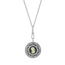 2028 fB[X lbNXE`[J[Ey_ggbv ANZT[ Women's Silver Tone Black Cameo Round Filigree Locket Necklace Black