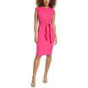 JoNC fB[X s[X gbvX Women's Sleeveless Belted Sheath Dress Hibiscus