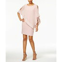 GX G t@bVY fB[X s[X gbvX Metallic-Trim Capelet Sheath Dress Faded Rose