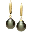 x hD [ fB[X sAXCO ANZT[ Tahitian Pearl (10mm) Leverback Earrings in 14k Gold No Color