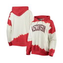 ゲームデイ レディース パーカー・スウェットシャツ アウター Women's White, Red Wisconsin Badgers For the Fun Double Dip-Dyed Pullover Hoodie White, Red