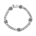 GtB[ RNV fB[X uXbgEoOEANbg ANZT[ EFFY&reg; Men's Rondelle & Curb Link Bracelet in Sterling Silver Sterling Silver