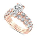 obWF[~VJ Y O ANZT[ Lab Grown Certified Diamond Oval Bridal Set (3-3 8 ct. t.w.) in 14k Gold Rose Gold