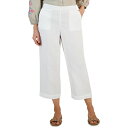 チャータークラブ レディース カジュアルパンツ ボトムス Women 039 s Linen Pull-On Cropped Pants, Created for Macy 039 s Bright White