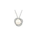 zm fB[X lbNXE`[J[Ey_ggbv ANZT[ Cultured Freshwater Pearl (8mm) & Diamond (1/8 ct. t.w.) 18