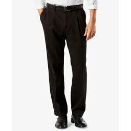 ドッカーズ メンズ カジュアルパンツ ボトムス Men's Easy Classic Pleated Fit Khaki Stretch Pants Black