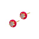 AhjA fB[X sAXCO ANZT[ Pink Enamel Halo Studs Earrings Pink