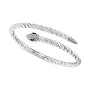 GtB[ RNV fB[X uXbgEoOEANbg ANZT[ EFFY&reg; Diamond (1/4 ct. t.w.) & Tsavorite (1/20 ct. t.w.) Snake Bypass Bangle Bracelet in Sterling Silver Sterling Silver