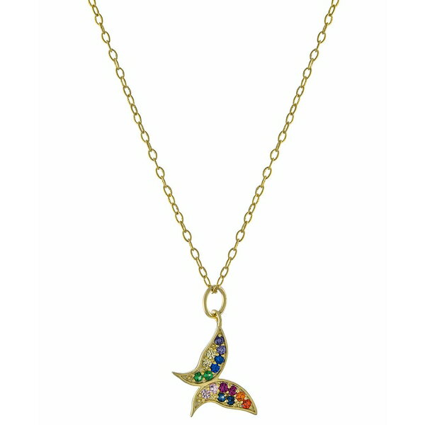 Wj xj[j fB[X lbNXE`[J[Ey_ggbv ANZT[ Cubic Zirconia Butterfly Pendant Necklace in 18k Gold-Plated Sterling Silver, 16