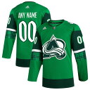 アディダス メンズ ユニフォーム トップス Colorado Avalanche adidas St. Patrick's Day Authentic Custom Jersey Kelly Green