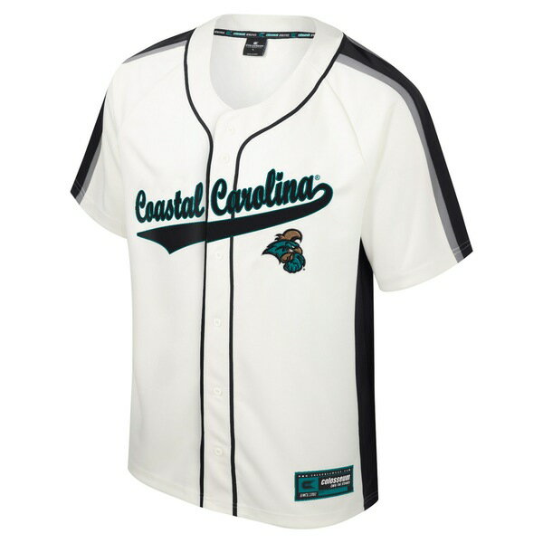 コロシアム メンズ ユニフォーム トップス Coastal Carolina Chanticleers Colosseum Ruth ButtonUp Baseball Jersey Cream