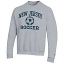 チャンピオン メンズ パーカー・スウェットシャツ アウター College of New Jersey Lions Champion Soccer Icon Powerblend Pullover Sweatshirt Heather Gray