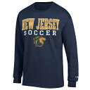 `sI Y TVc gbvX College of New Jersey Lions Champion Soccer Stacked Logo Long Sleeve TShirt Navy