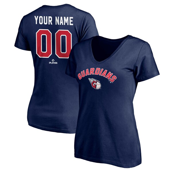 ファナティクス レディース Tシャツ トップス Cleveland Guardians Women's Personalized Winning Streak VNeck TShirt Navy