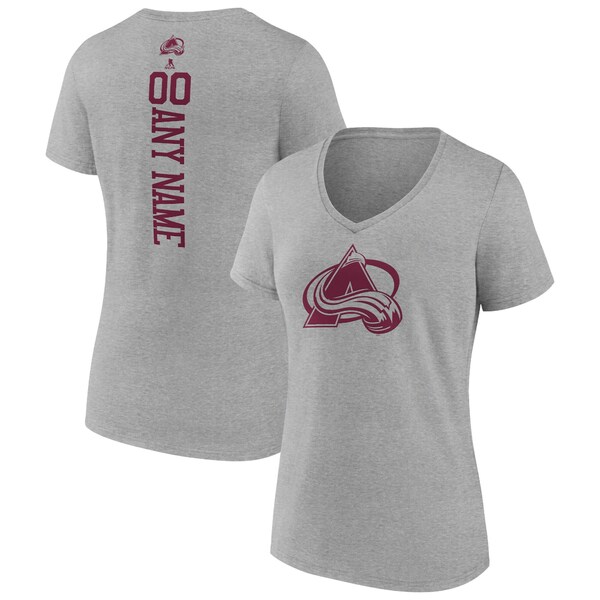t@ieBNX fB[X TVc gbvX Colorado Avalanche Fanatics Branded Women's Personalized Name & Number VNeck TShirt Heather Gray