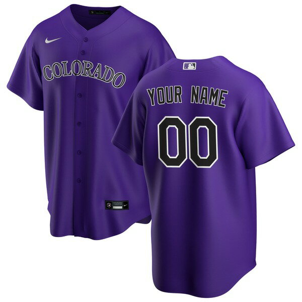 ʥ  ˥ե ȥåץ Colorado Rockies Nike Alternate Replica Custom Jersey Purple