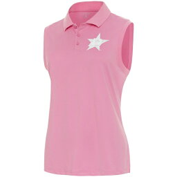 アンティグア レディース ポロシャツ トップス Dallas Stars Antigua Women's White Logo Sleeveless Recap Polo Coral