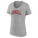 ファナティクス レディース Tシャツ トップス Cornell Big Red Fanatics Branded Women 039 s Basic Arch VNeck TShirt Gray