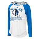 カールバンクス レディース Tシャツ トップス Dallas Mavericks GIII 4Her by Carl Banks Women 039 s MVP Raglan Hoodie Long Sleeve TShirt White