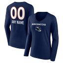 t@ieBNX fB[X TVc gbvX Denver Broncos Fanatics Branded Women's Personalized Name & Number Team Wordmark Long Sleeve VNeck TShirt Navy