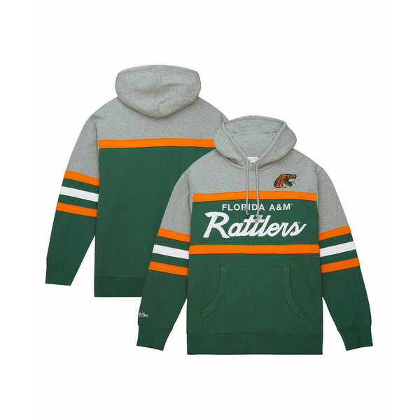 ミッチェル&ネス メンズ パーカー・スウェットシャツ アウター Men's Green Florida A&M Rattlers Head Coach Pullover Hoodie Green