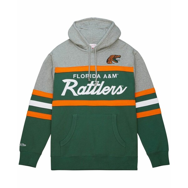 ミッチェル&ネス メンズ パーカー・スウェットシャツ アウター Men's Green Florida A&M Rattlers Head Coach Pullover Hoodie Green