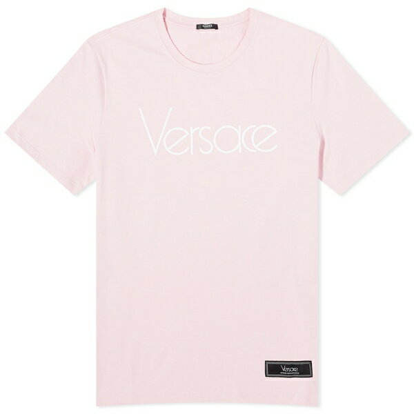 ヴェルサーチ レディース シャツ トップス Versace Logo T-Shirt Pink