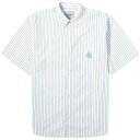 カーハート シャツ メンズ カーハート メンズ シャツ トップス Carhartt WIP Linus Short Sleeve Stripe Shirt White