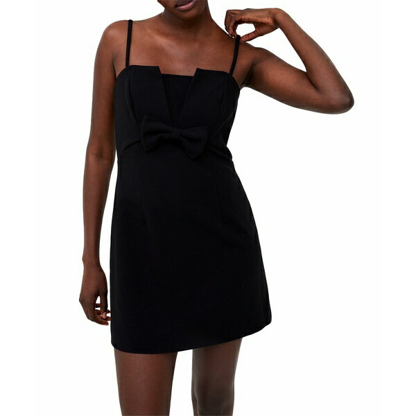 フレンチコネクション レディース ワンピース トップス Women's Whisper Bow-Trim Dress Blackout