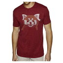 エルエーポップアート メンズ Tシャツ トップス Men's Premium Word Art T-shirt - Red Panda Burgundy