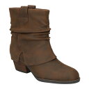 ベラヴィータ レディース ブーツ シューズ Women's Twyla Slouch Block Heel Ankle Round Boots Brown