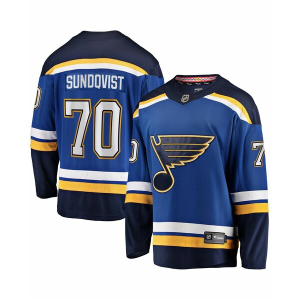 ファナティクス メンズ シャツ トップス Men's Oskar Sundqvist Blue St. Louis Blues Home Breakaway ..