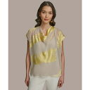 ダナ キャラン ニューヨーク レディース カットソー トップス Women's Printed Cap-Sleeve Blouse Tuscan Grey/pa...