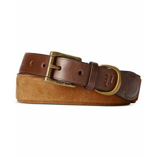 ラルフローレン メンズ ベルト アクセサリー Men's Leather-Trim Suede Belt Tan