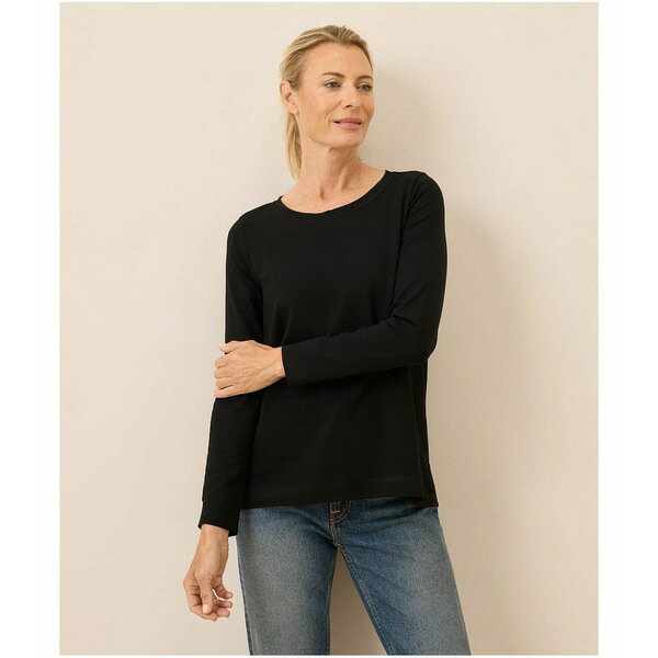 パクト レディース カットソー トップス Luxe Stretch Jersey Swing Long Sleeve Tee Black