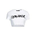 【送料無料】 ディースクエアード レディース Tシャツ トップス T-shirts White