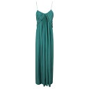 ランバン レディース ワンピース トップス Cross Back Pleated Long Dress Jade