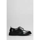 グリーン・ジョージ メンズ スリッポン・ローファー シューズ Lace Up Shoes In Black Leather black