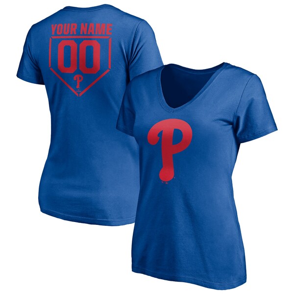 t@ieBNX fB[X TVc gbvX Philadelphia Phillies Fanatics Branded Women's Personalized RBI Logo VNeck TShirt Royal