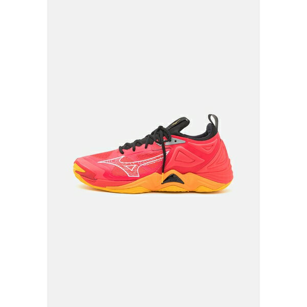 ミズノ メンズ バスケットボール スポーツ WAVE MOMENTUM 3 - Volleyball shoes - radiant red/white/carrot curl