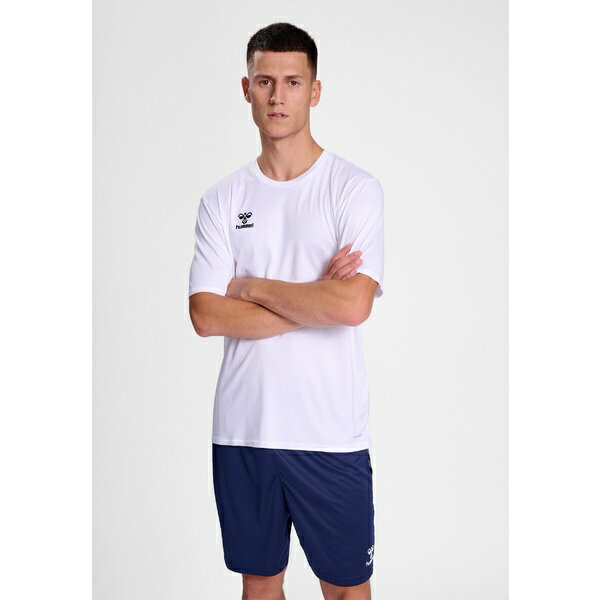 ヒュンメル メンズ バスケットボール スポーツ ESSENTIAL JERSEY - Sports T-shirt - white