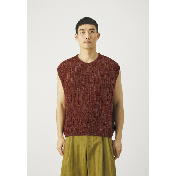 ボンサイ メンズ ニット&セーター アウター RAFFIA OVERSIZE FIT TANKTOP UNISEX - Jumper - glazed ginger