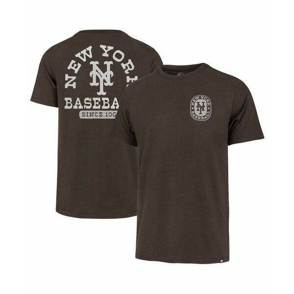 47ブランド レディース カットソー トップス Men's Brown New York Mets Back Canyon Franklin T-Shirt..